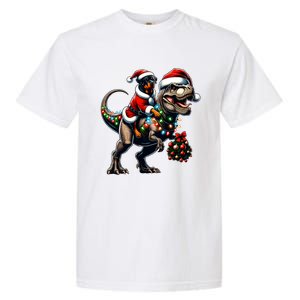 Christmas Rottweiler Trex Santa Hat Festive Dinosaur Dog Great Gift Garment-Dyed Heavyweight T-Shirt