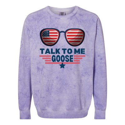 Cool Retro Talk To Me Goose Gift Colorblast Crewneck Sweatshirt