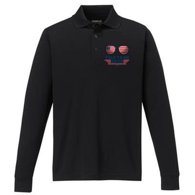 Cool Retro Talk To Me Goose Gift Performance Long Sleeve Polo