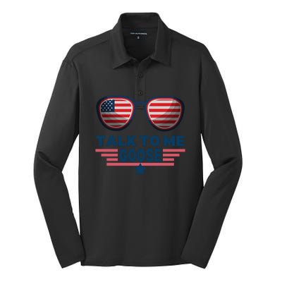 Cool Retro Talk To Me Goose Gift Silk Touch Performance Long Sleeve Polo