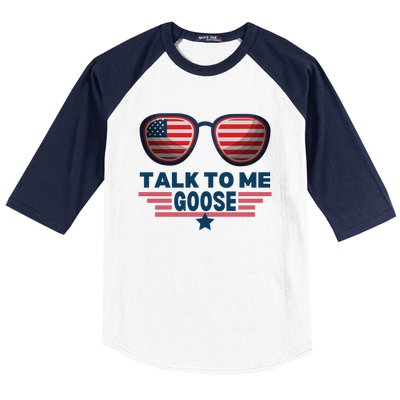 Cool Retro Talk To Me Goose Gift Baseball Sleeve Shirt