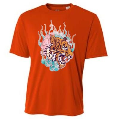 Cool Roaring Tiger Japanese Tattoo Cooling Performance Crew T-Shirt