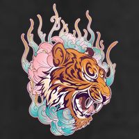 Cool Roaring Tiger Japanese Tattoo 7 Panel Mesh Trucker Snapback Hat
