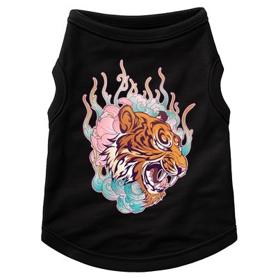 Cool Roaring Tiger Japanese Tattoo Doggie Tank