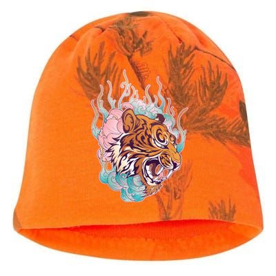 Cool Roaring Tiger Japanese Tattoo Kati - Camo Knit Beanie