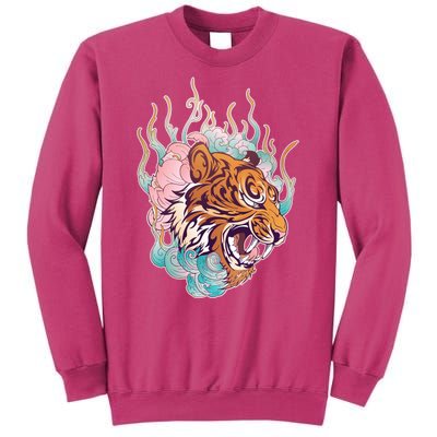 Cool Roaring Tiger Japanese Tattoo Sweatshirt