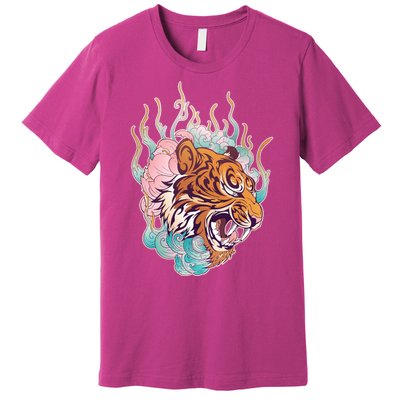 Cool Roaring Tiger Japanese Tattoo Premium T-Shirt