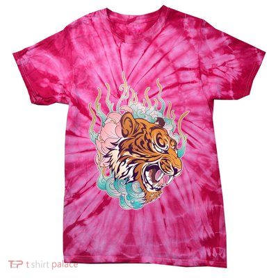 Cool Roaring Tiger Japanese Tattoo Tie-Dye T-Shirt