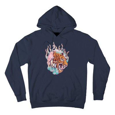 Cool Roaring Tiger Japanese Tattoo Hoodie