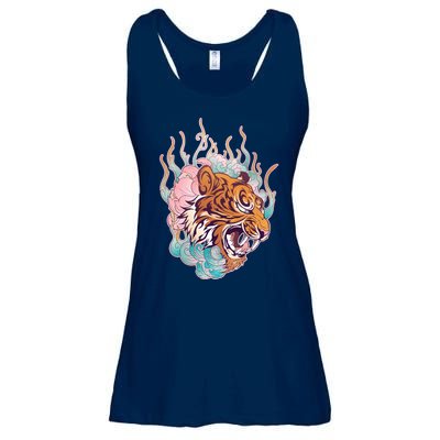 Cool Roaring Tiger Japanese Tattoo Ladies Essential Flowy Tank