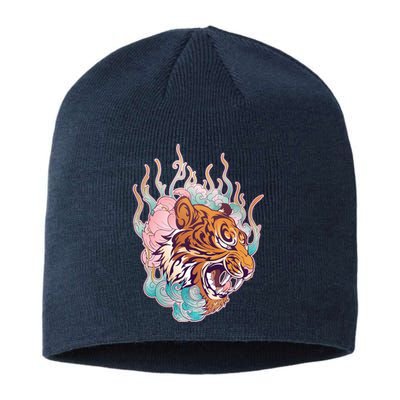 Cool Roaring Tiger Japanese Tattoo Sustainable Beanie