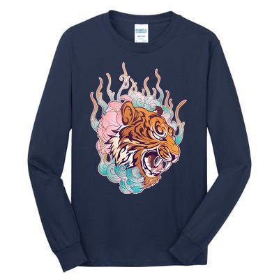 Cool Roaring Tiger Japanese Tattoo Tall Long Sleeve T-Shirt