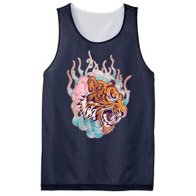 Cool Roaring Tiger Japanese Tattoo Mesh Reversible Basketball Jersey Tank