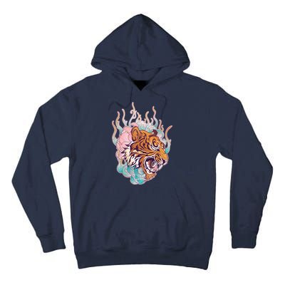 Cool Roaring Tiger Japanese Tattoo Tall Hoodie