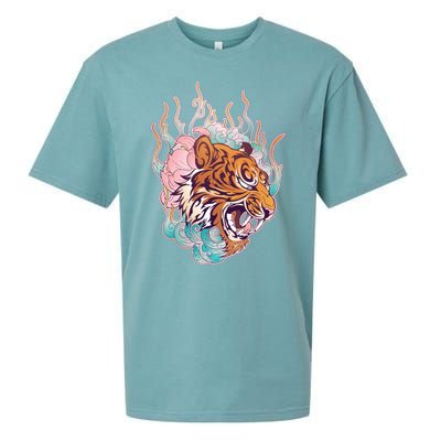 Cool Roaring Tiger Japanese Tattoo Sueded Cloud Jersey T-Shirt