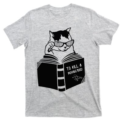 Cat Reading To Kill A Mockingbird Funny T-Shirt