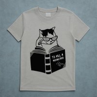Cat Reading To Kill A Mockingbird Funny T-Shirt