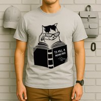 Cat Reading To Kill A Mockingbird Funny T-Shirt