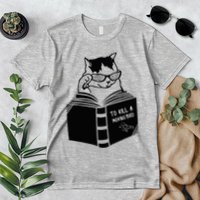 Cat Reading To Kill A Mockingbird Funny Premium T-Shirt