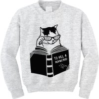 Cat Reading To Kill A Mockingbird Funny Kids Sweatshirt