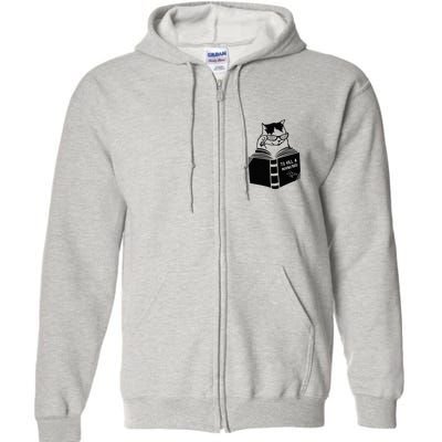 Cat Reading To Kill A Mockingbird Funny Full Zip Hoodie
