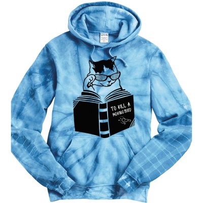 Cat Reading To Kill A Mockingbird Funny Tie Dye Hoodie