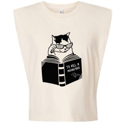 Cat Reading To Kill A Mockingbird Funny Garment-Dyed Women's Muscle Tee