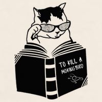 Cat Reading To Kill A Mockingbird Funny Garment-Dyed Women's Muscle Tee