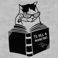 Cat Reading To Kill A Mockingbird Funny Ladies PosiCharge Tri-Blend Wicking Tank