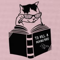 Cat Reading To Kill A Mockingbird Funny 25L Jumbo Tote