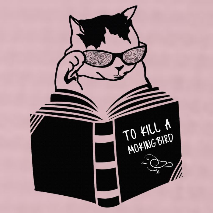 Cat Reading To Kill A Mockingbird Funny 25L Jumbo Tote