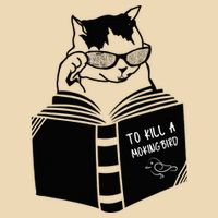 Cat Reading To Kill A Mockingbird Funny Drawstring Bag