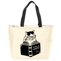 Cat Reading To Kill A Mockingbird Funny Zip Tote Bag