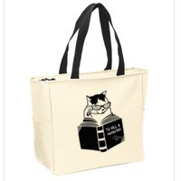 Cat Reading To Kill A Mockingbird Funny Zip Tote Bag