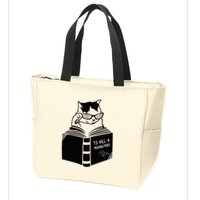 Cat Reading To Kill A Mockingbird Funny Zip Tote Bag