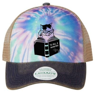 Cat Reading To Kill A Mockingbird Funny Legacy Tie Dye Trucker Hat