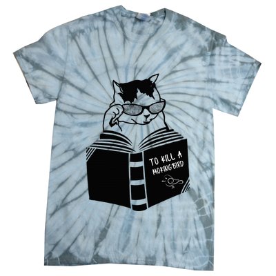 Cat Reading To Kill A Mockingbird Funny Tie-Dye T-Shirt
