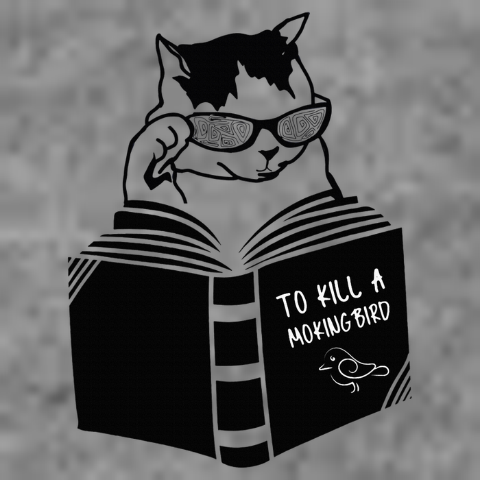 Cat Reading To Kill A Mockingbird Funny Hooded Wearable Blanket