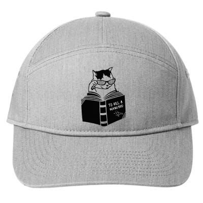 Cat Reading To Kill A Mockingbird Funny 7-Panel Snapback Hat