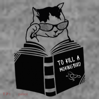 Cat Reading To Kill A Mockingbird Funny 7-Panel Snapback Hat