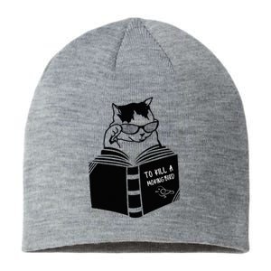 Cat Reading To Kill A Mockingbird Funny Sustainable Beanie