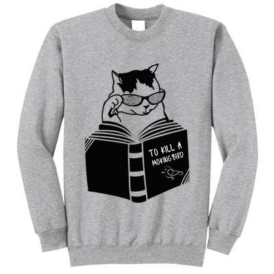 Cat Reading To Kill A Mockingbird Funny Tall Sweatshirt