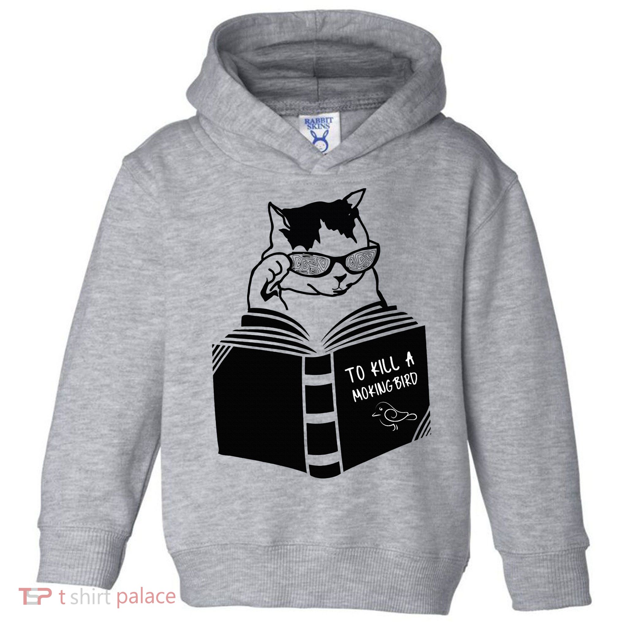 Cat Reading To Kill A Mockingbird Funny Toddler Hoodie