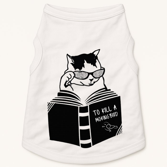 Cat Reading To Kill A Mockingbird Funny Doggie Tank
