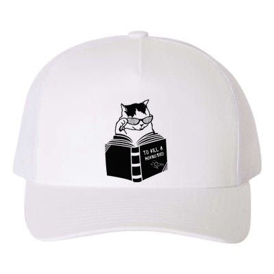 Cat Reading To Kill A Mockingbird Funny Yupoong Adult 5-Panel Trucker Hat