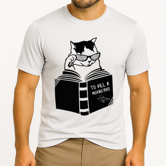 Cat Reading To Kill A Mockingbird Funny Performance Shirt