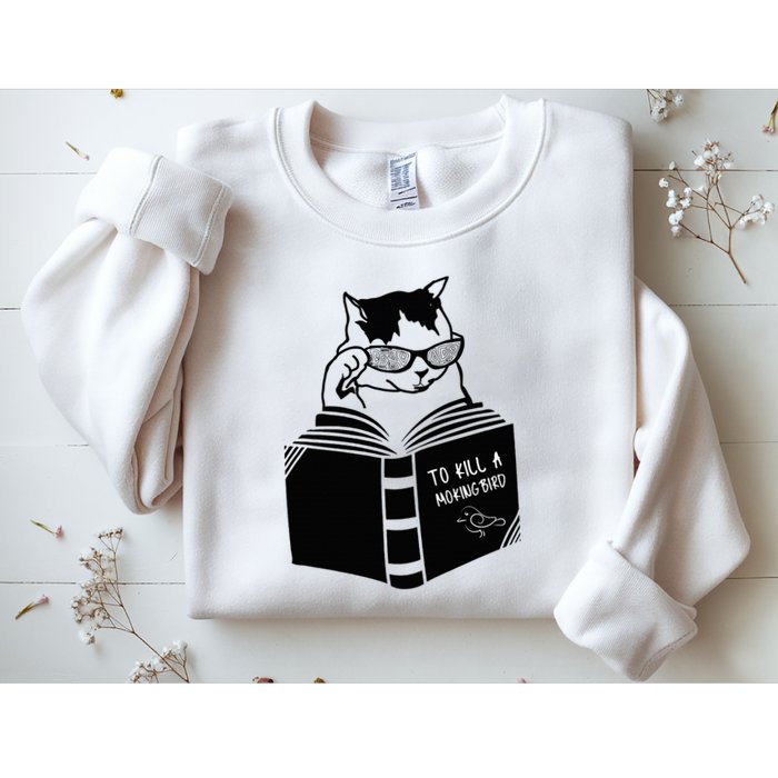 Cat Reading To Kill A Mockingbird Funny Sweatshirt