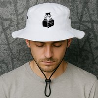 Cat Reading To Kill A Mockingbird Funny Bucket Hat