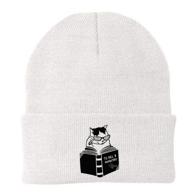 Cat Reading To Kill A Mockingbird Funny Beanie