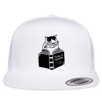 Cat Reading To Kill A Mockingbird Funny Flatbill Hat